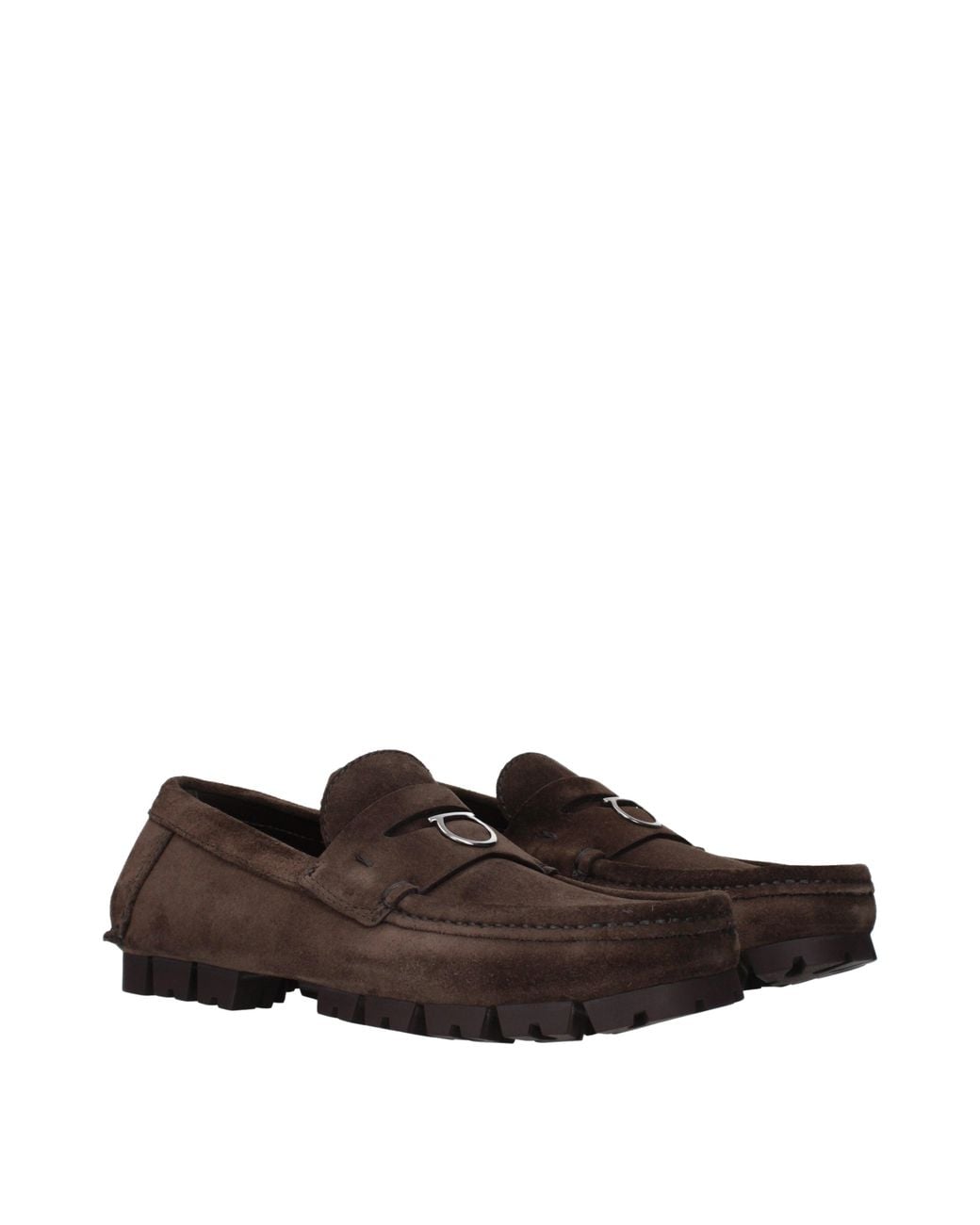 Ferragamo Brown Dougan Loafers Suede/Dark