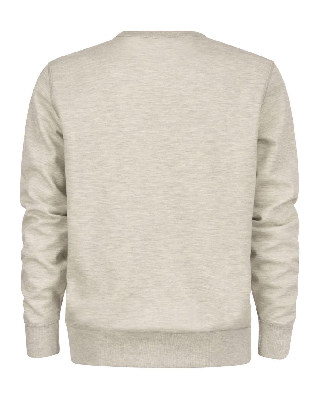 Polo Ralph Lauren White Double Knit Crew Neck Sweatshirt for men