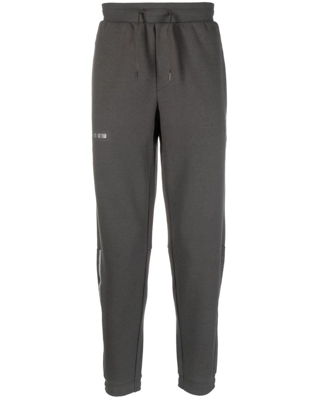 EA7 Gray Logo-print Drawstring Pants for men