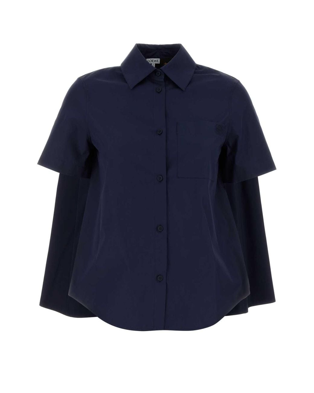 Loewe Blue Cotton Poplin Button-Front Shirt