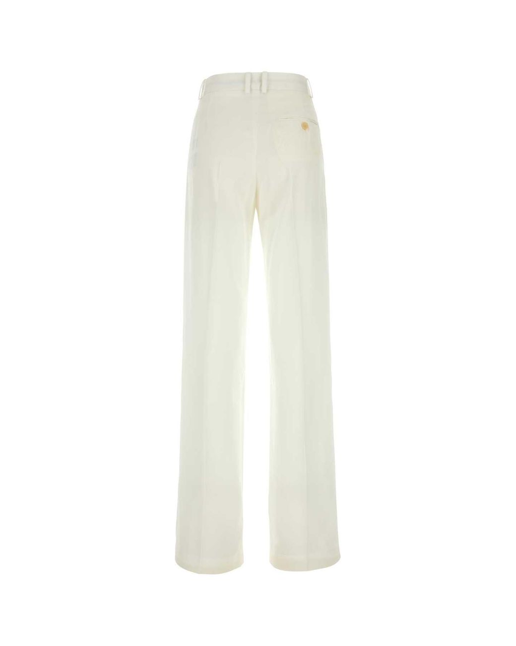 Stella McCartney White Viscose Wide-Leg Pant