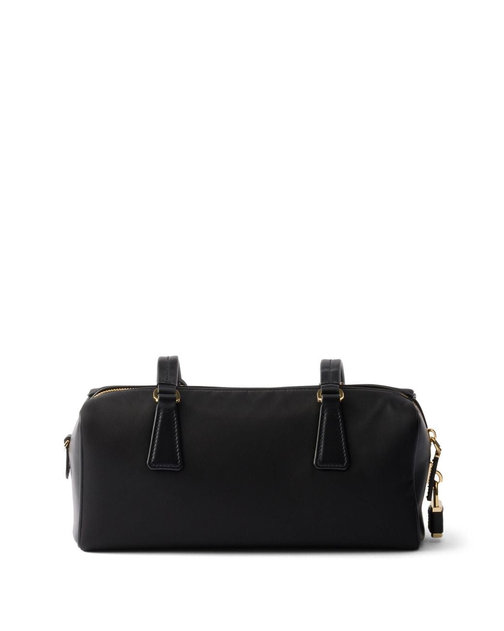 Prada Black Re-Nylon And Leather Medium Top-Handle Bag With Padlock