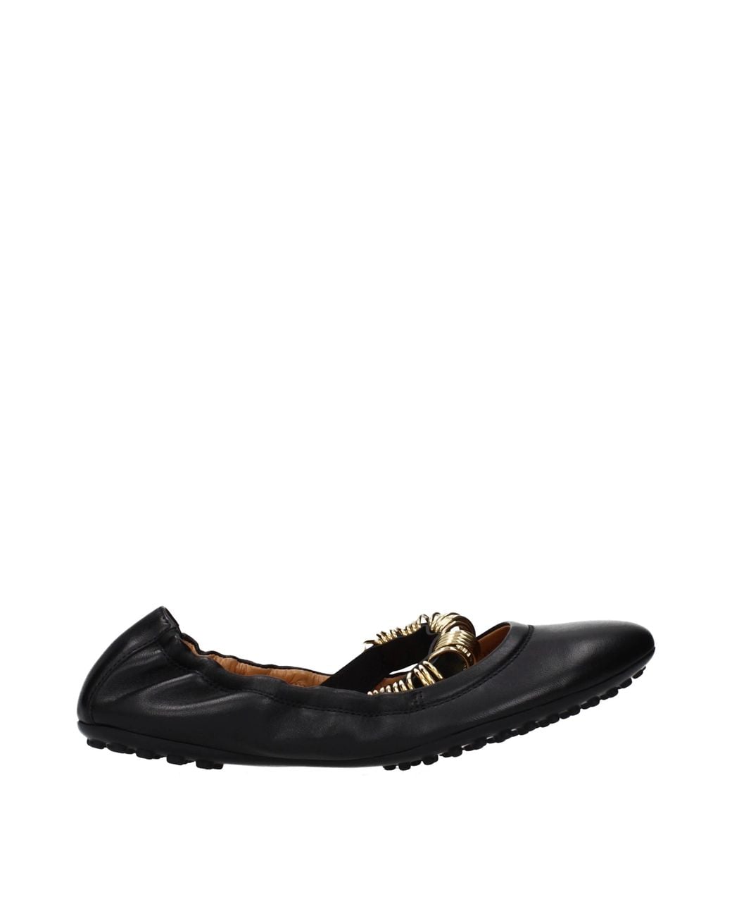 Tod's Black Leather Ballet Flats