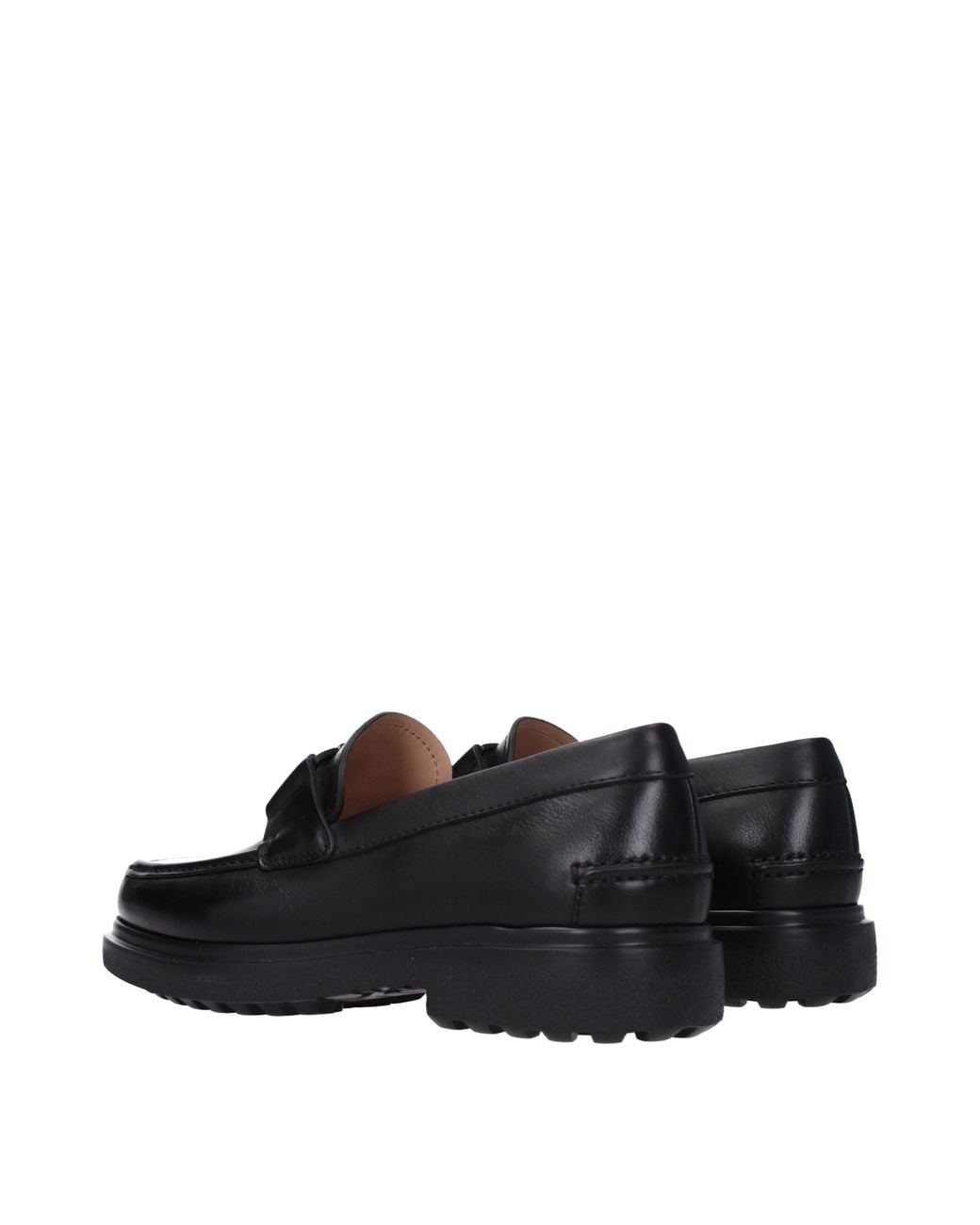 Ferragamo Black Mocassini Plano Uomo Pelle Nero for men