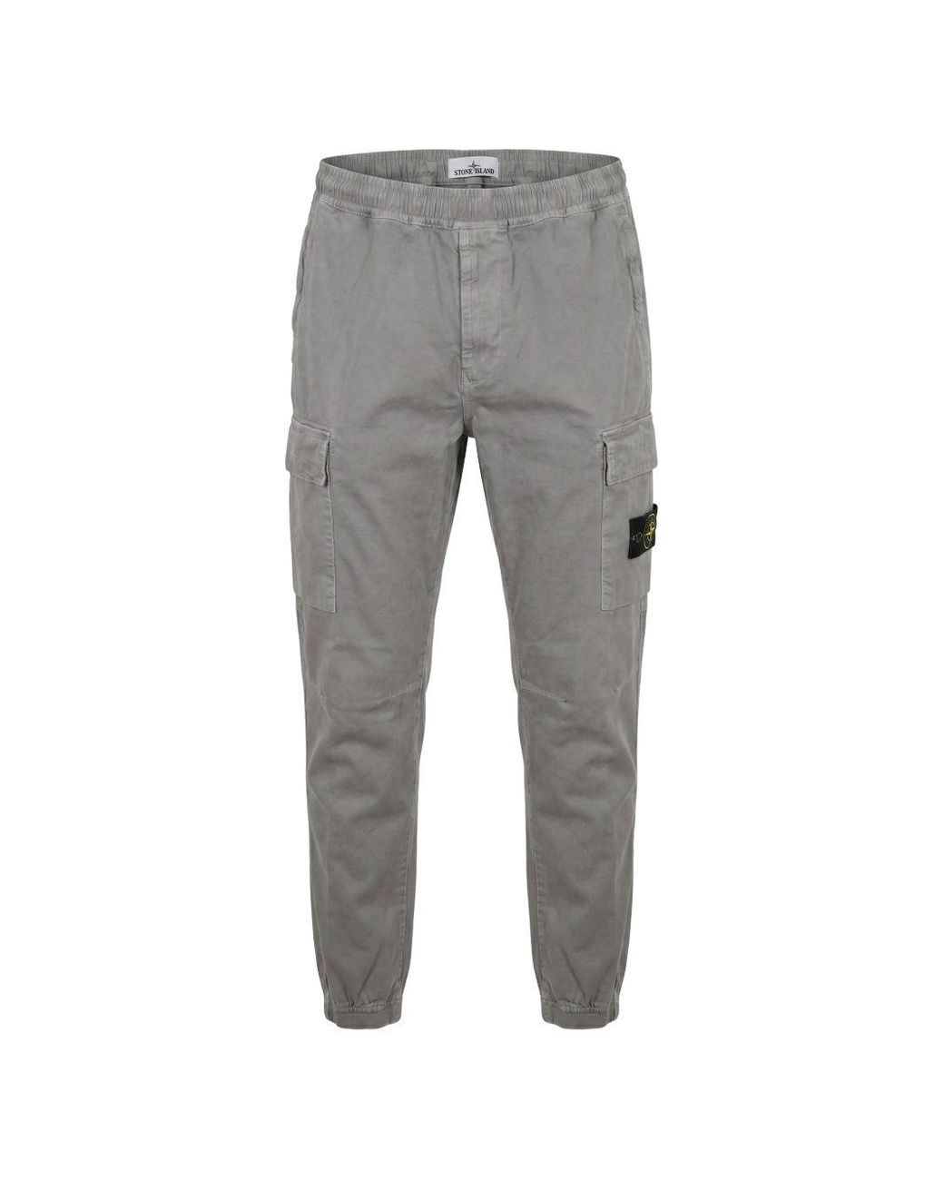 Stone Island Gray Cotton Cargo Trousers for men
