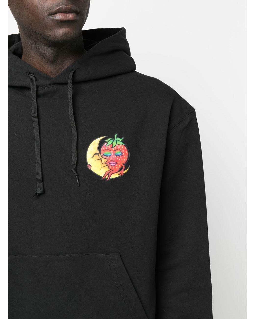 Sky High Farm Black Printed Cotton Hoodie for men