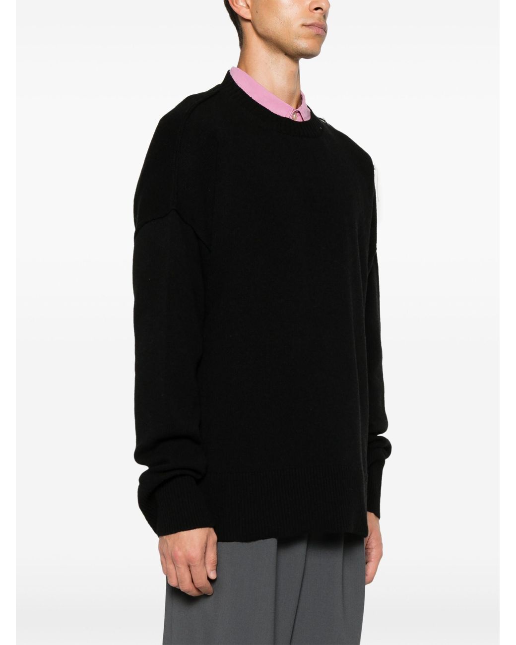 Paura Black Riccione Crewneck Sweater for men