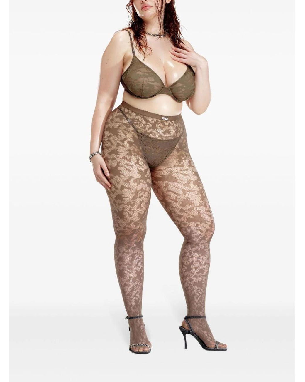 Diesel X Fenty By Rihanna Brown C-Camo-Lace-Plunge-Bra