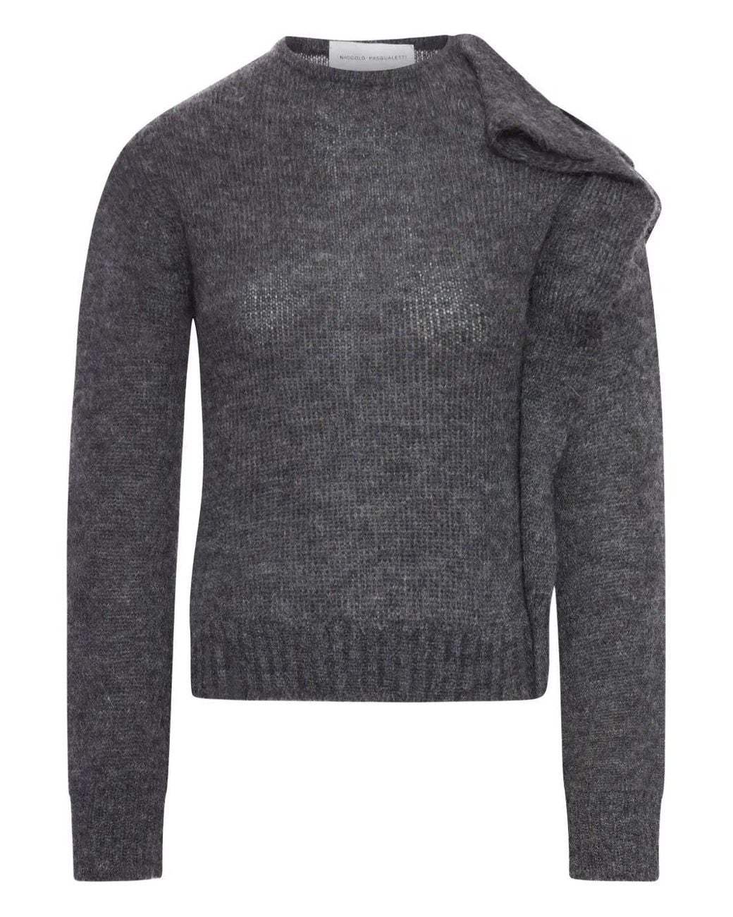 Niccolò Pasqualetti Gray Nota Sweater Kid Mohair Yarn