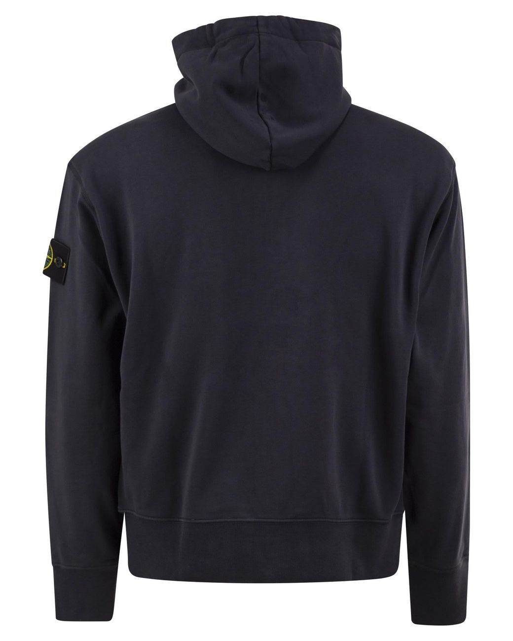Stone Island Blue Cotton Hooded Zip-Up Sweatshirt