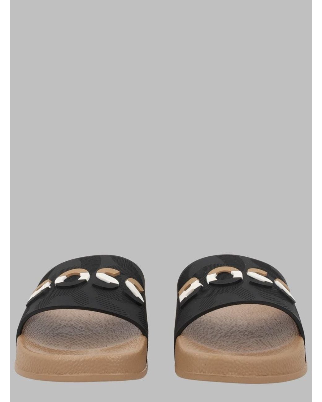 Boss Gray Kids Logo Slide Sandals
