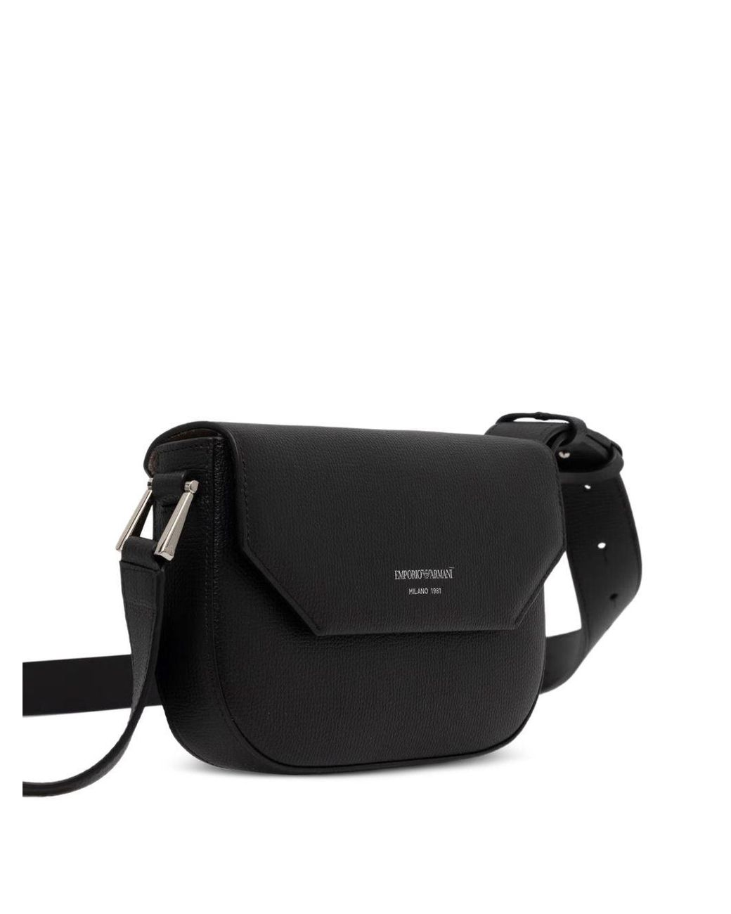 Emporio Armani Black Leather Corssbody Bag