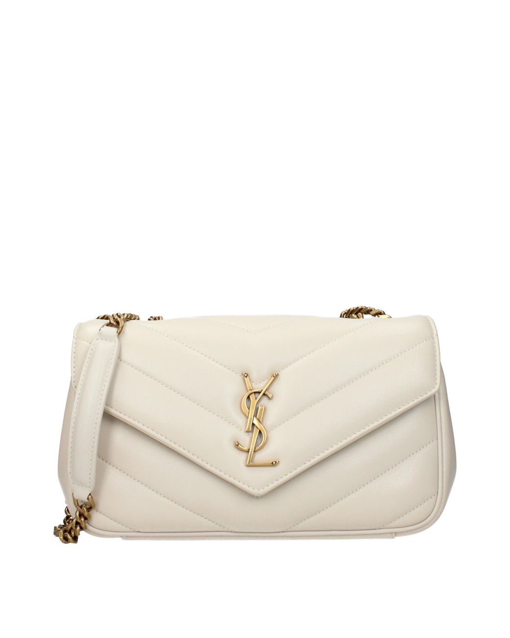 Saint Laurent Natural Shoulder Bags Loulou Leather/Butter
