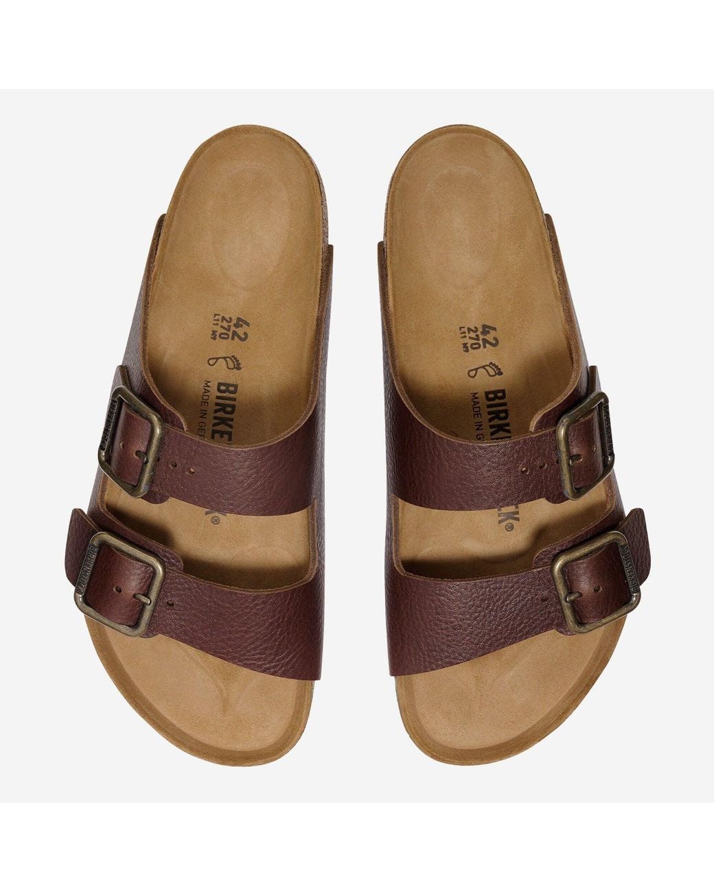 Birkenstock Brown Sandals Arizona Wire Buckle Leather Slippers