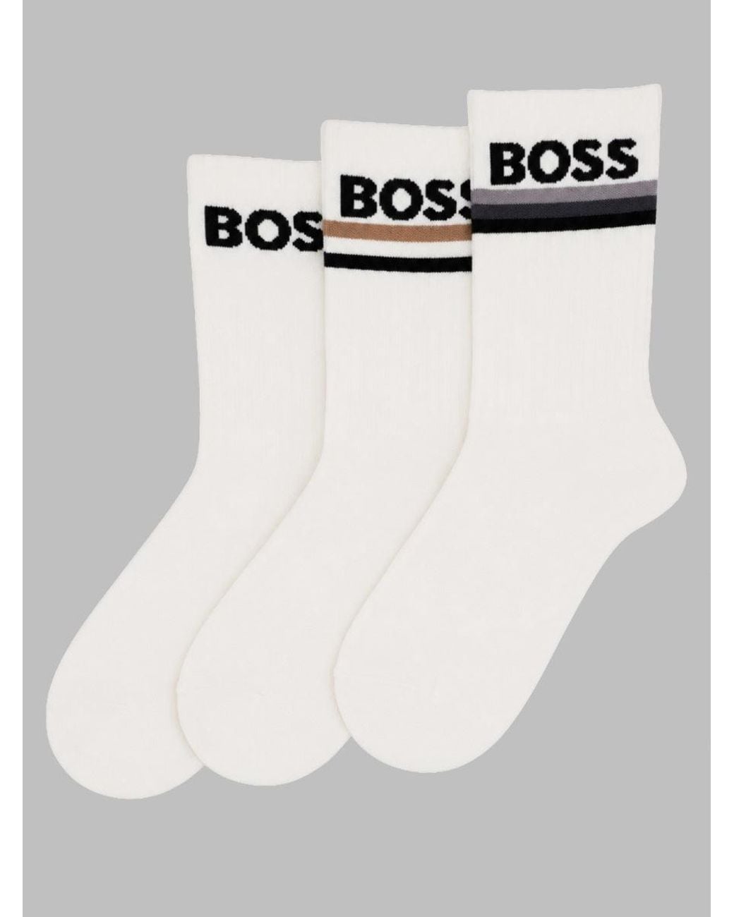Boss Multicolor Striped Crew Socks 3-Pack for men