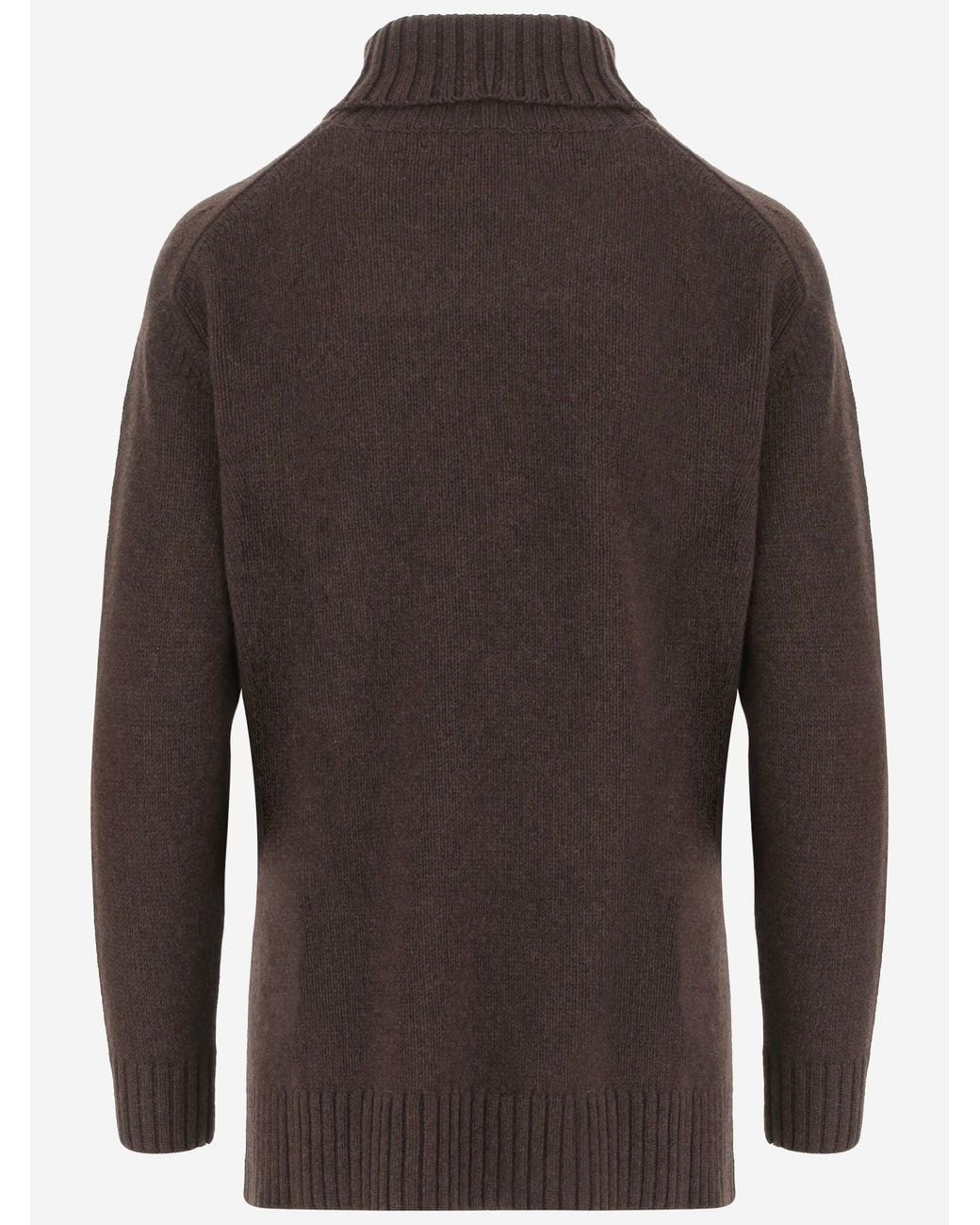 Bruno Manetti Brown Wool And Cashmere Turtle Neck Sweater