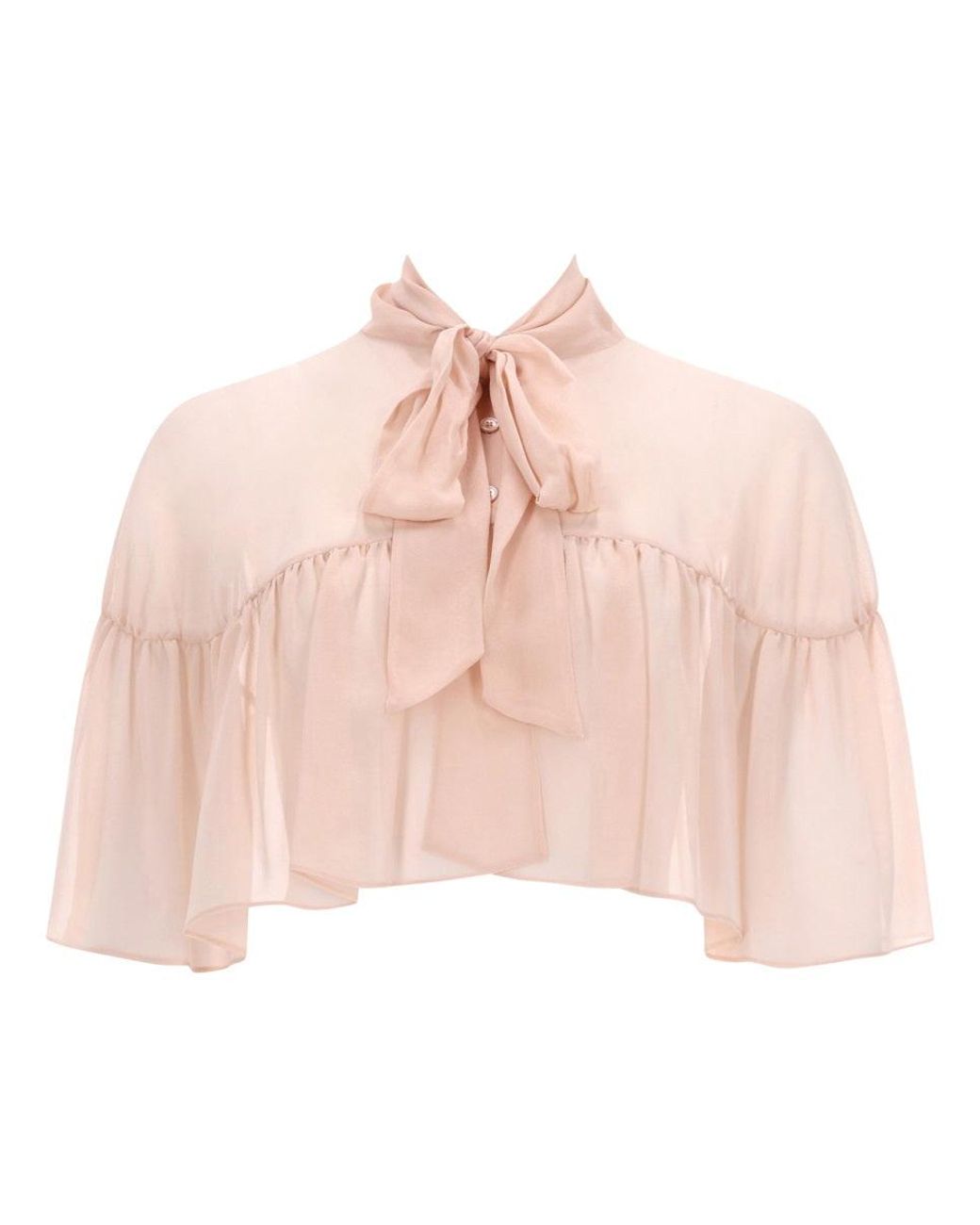 Max Mara Pink Silk Cape With Bow