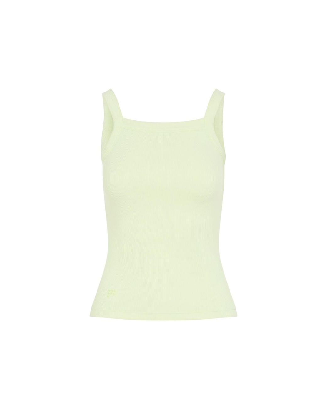 PANGAIA Yellow Soft Lime Cotton Ribbed Square Neck Tank Top