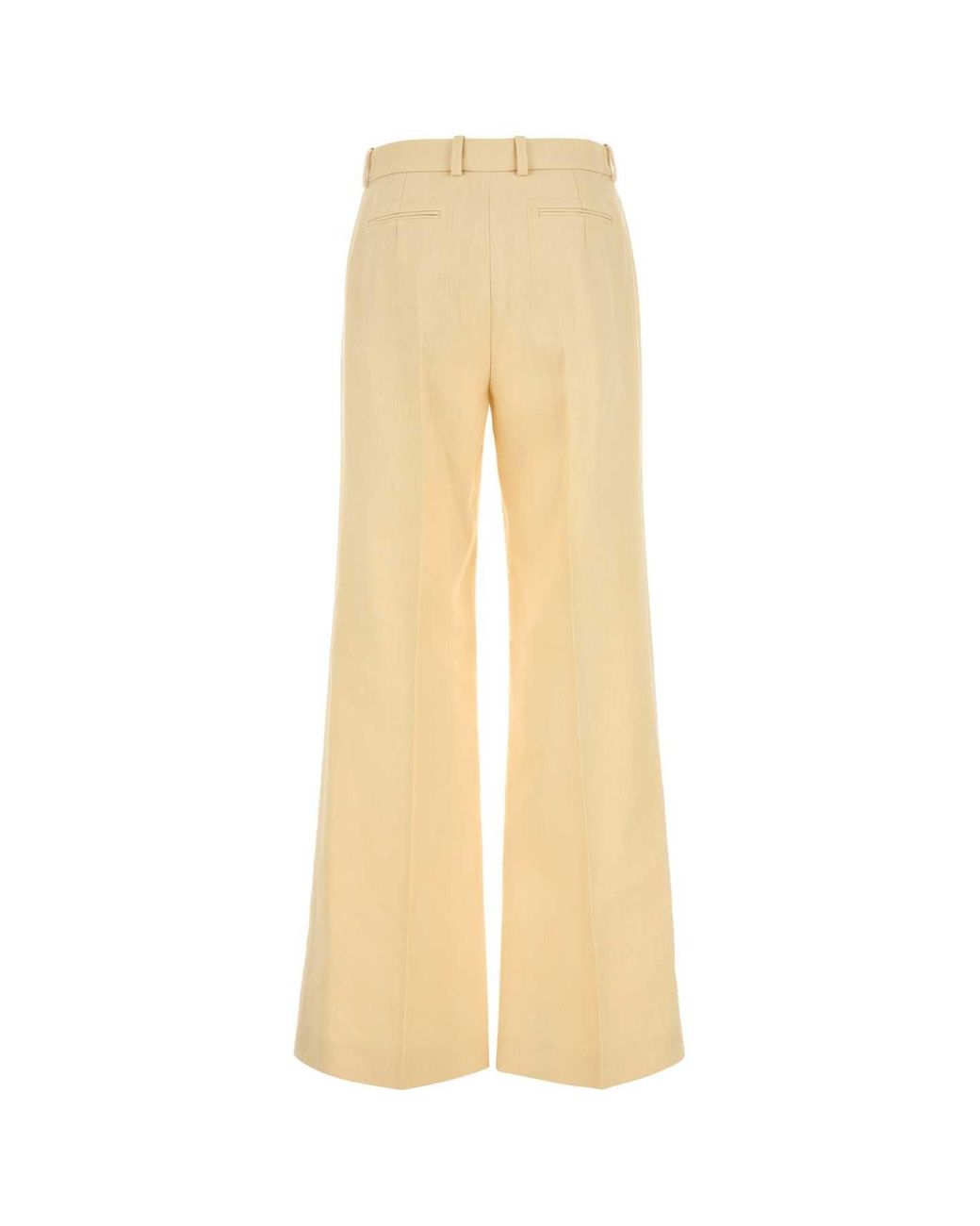 Chloé White Cream Canvas Wide-Leg Pant