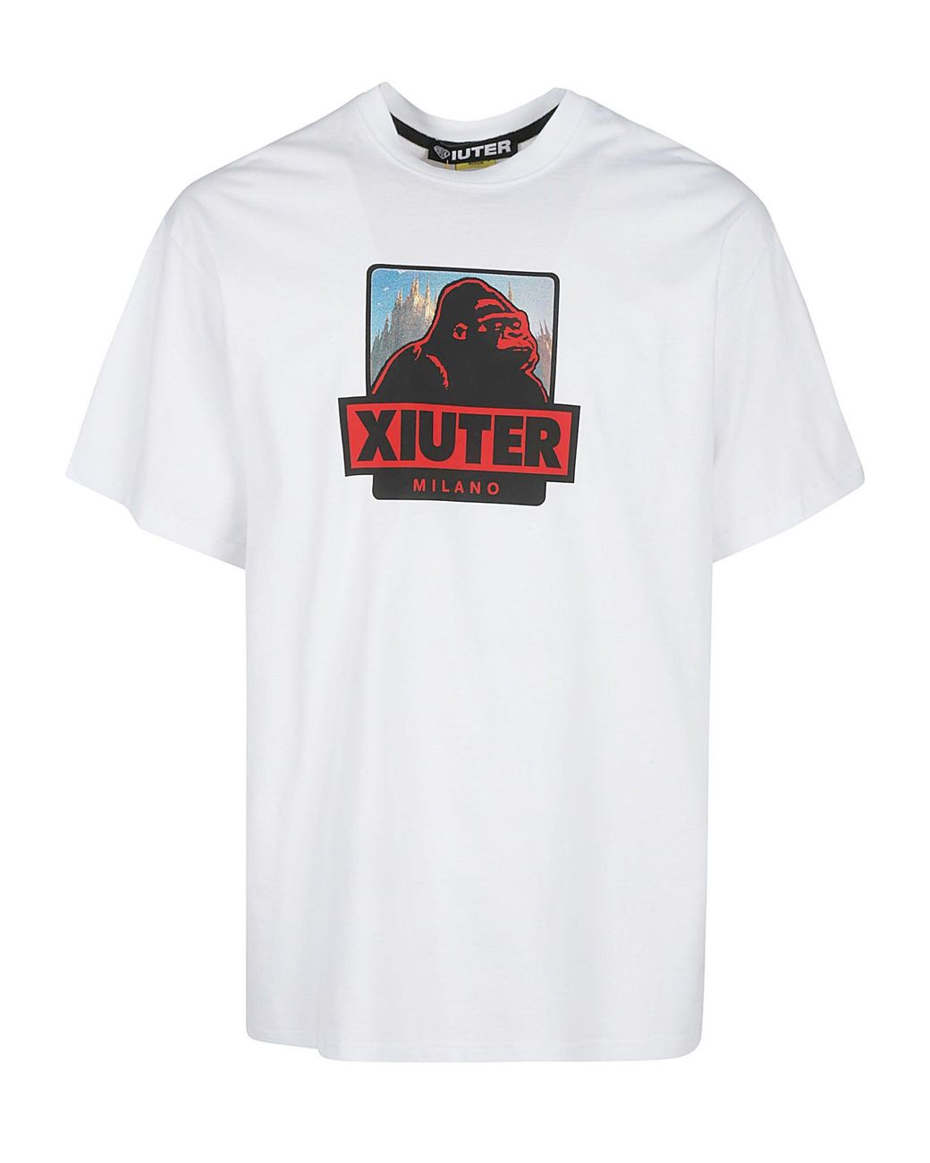 Iuter White Printed Cotton T Shirt for men