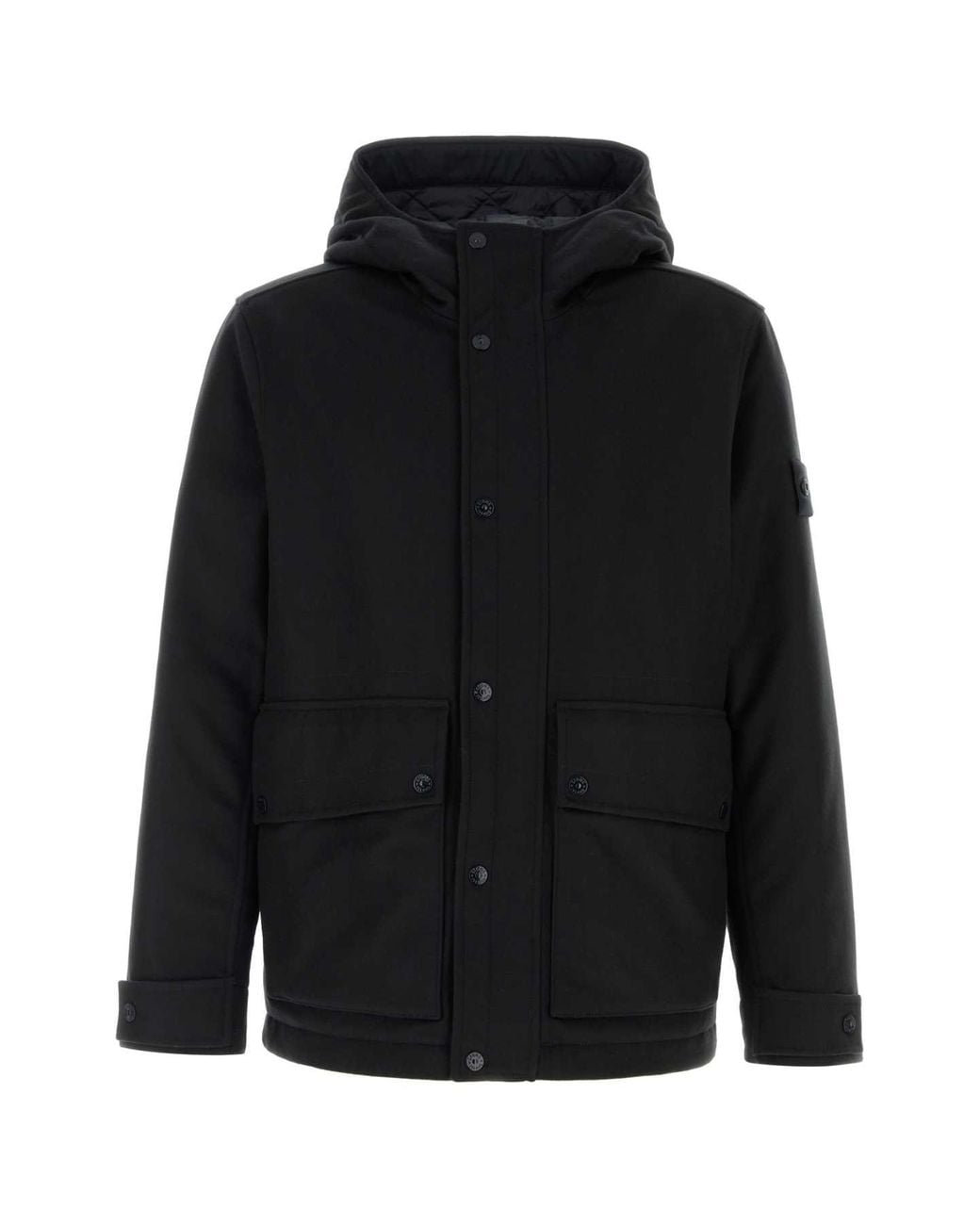 Stone Island Black Inspired Wool Blend Jacket for men