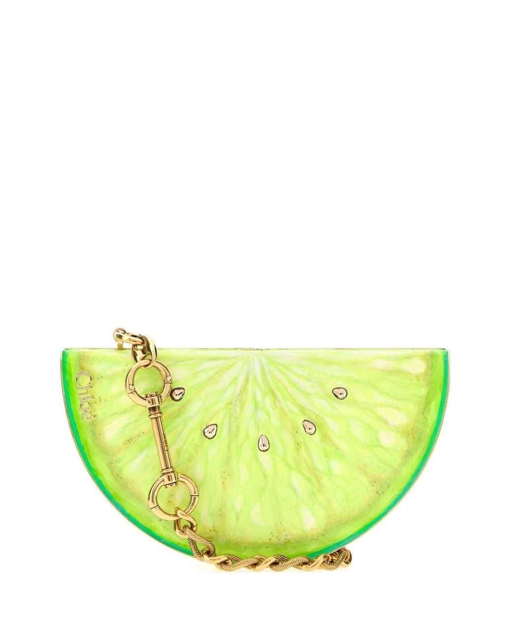 Chloé Yellow Metal Mini Lemon Clutch Bag