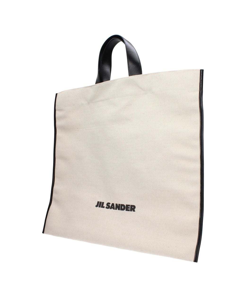 Jil Sander Natural Handbags Border Book Fabric And