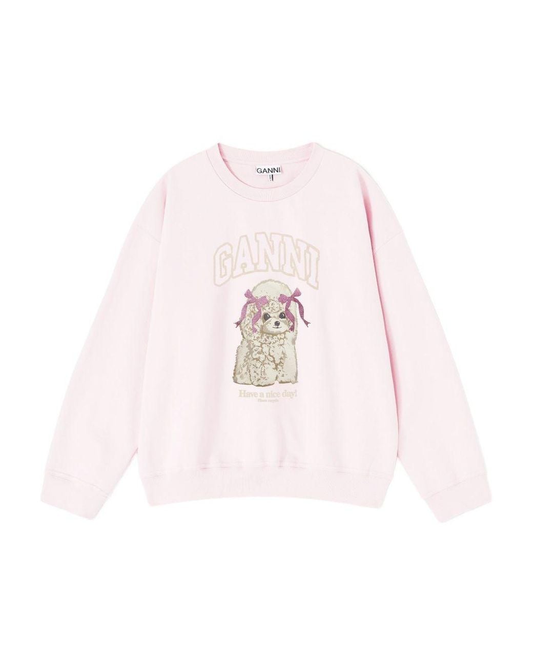 Ganni Pink Puddle Organic Cotton Sweater