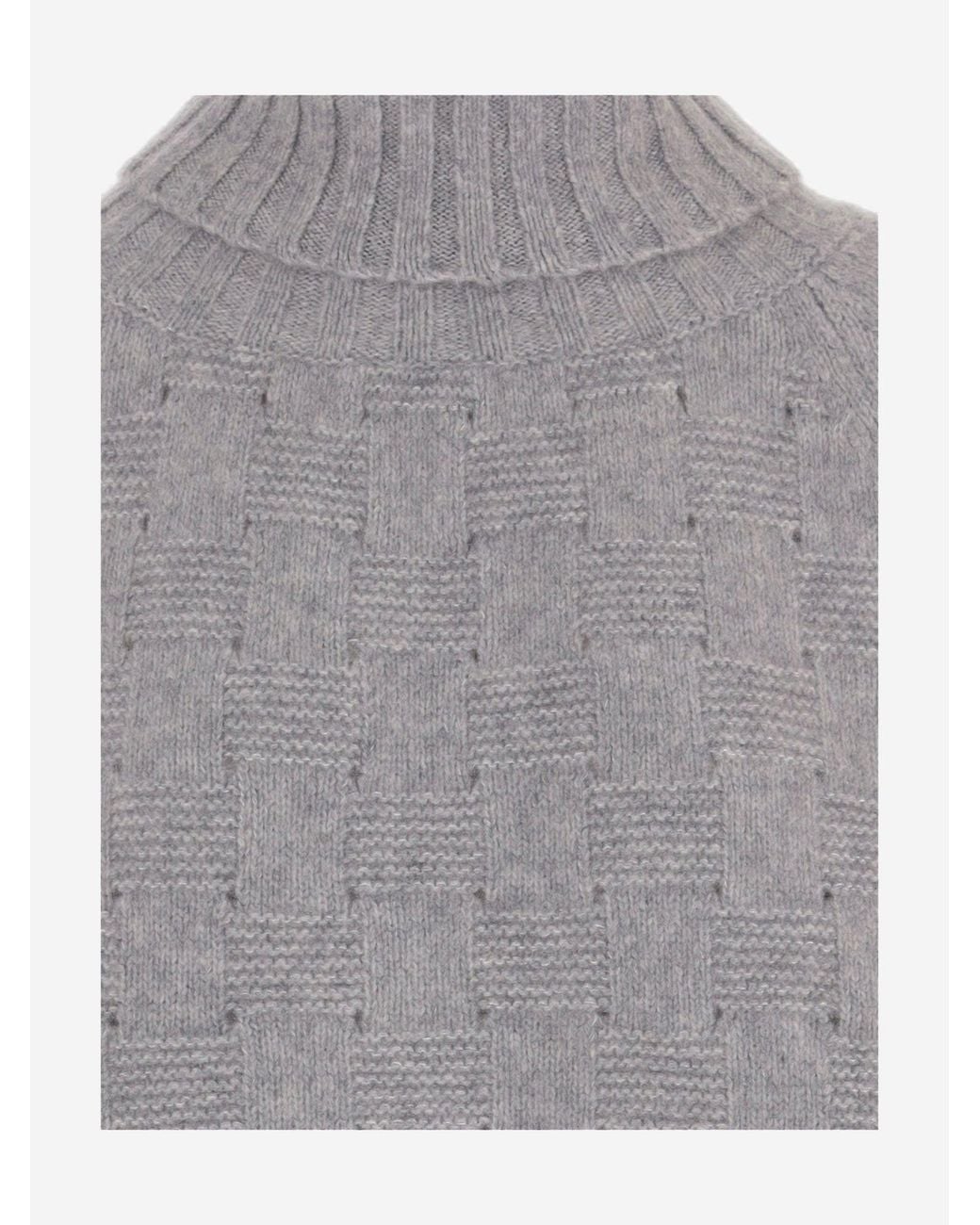 Allude Gray Cashmere And Silk Sweater