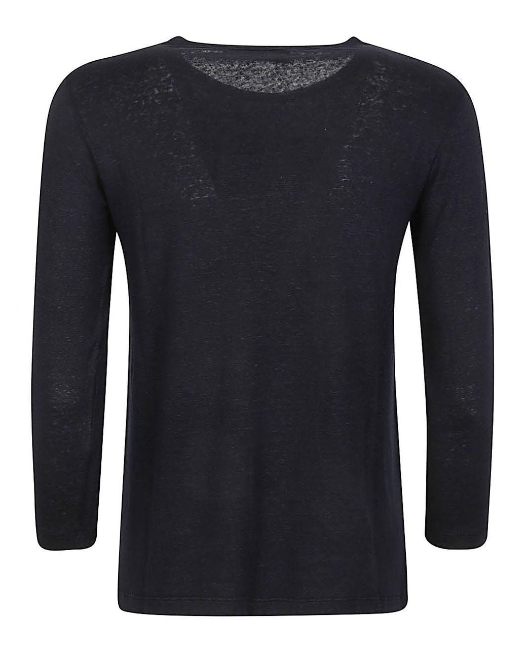 Base London Black Linen Jersey Long Sleeve T Shirt
