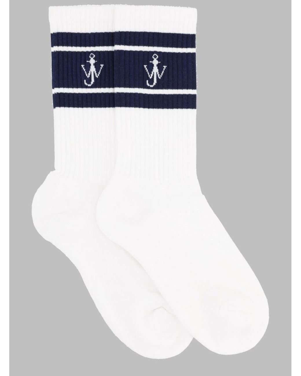 J.W. Anderson Blue Socks With Logo Cotton