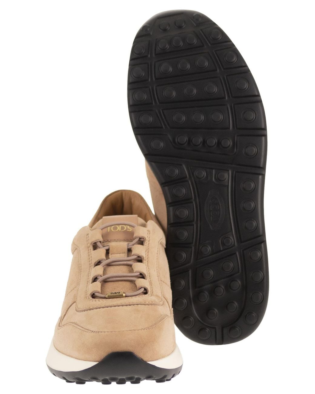 Tod's Natural Goatskin Suede Sneakers