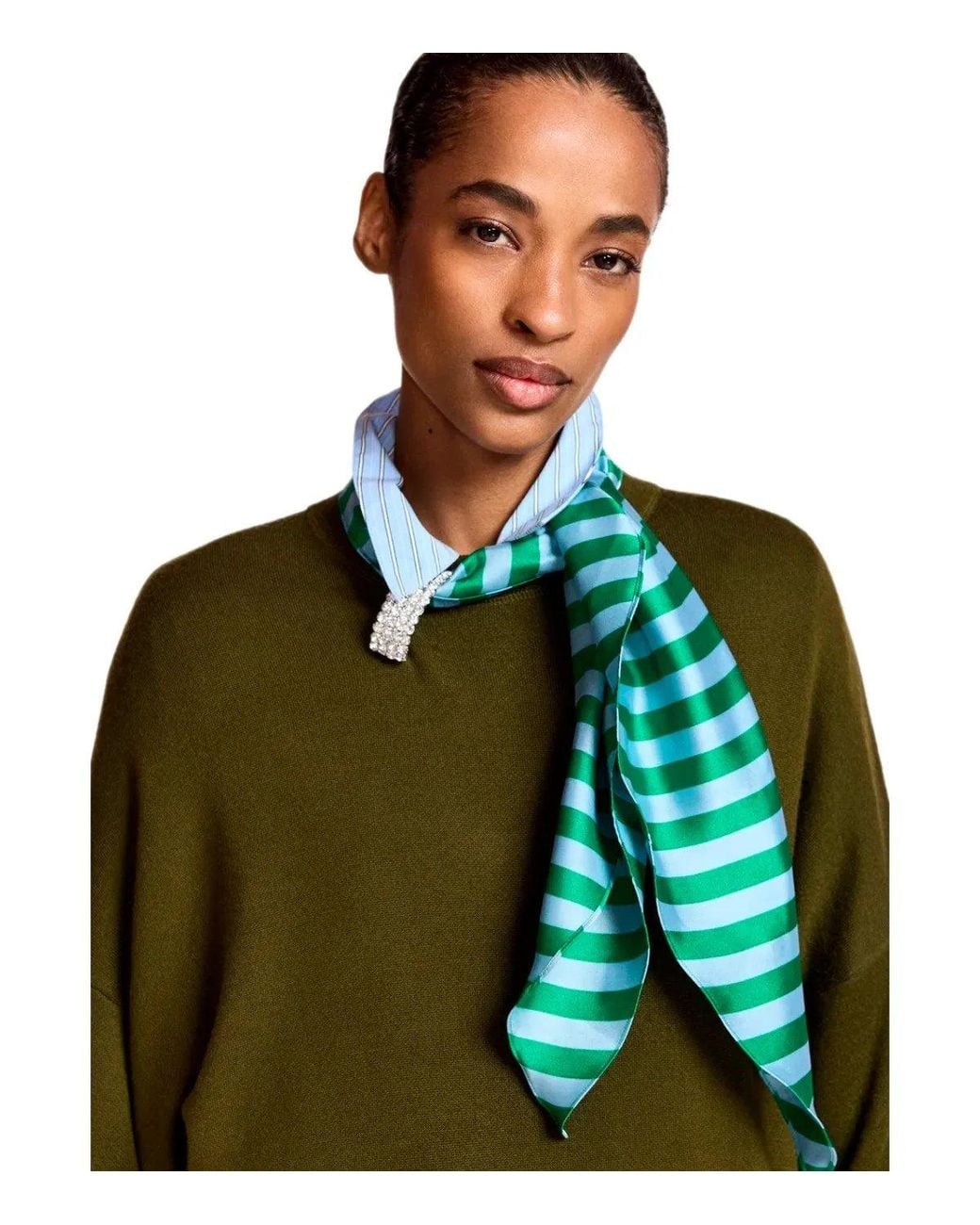 Essentiel Antwerp Green Kurtis Khaki Sweater