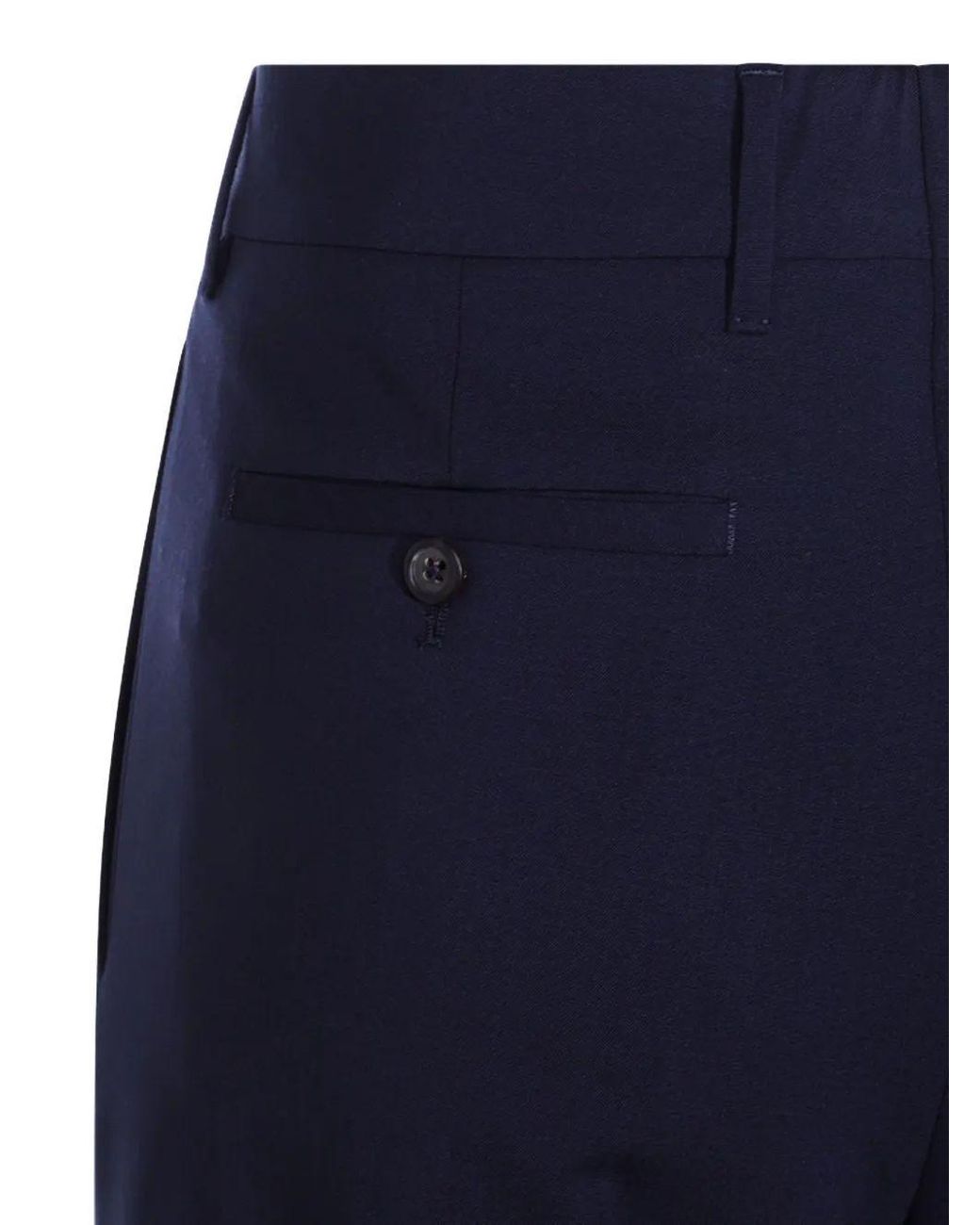 Miu Miu Blue Straight Flat Front Pant