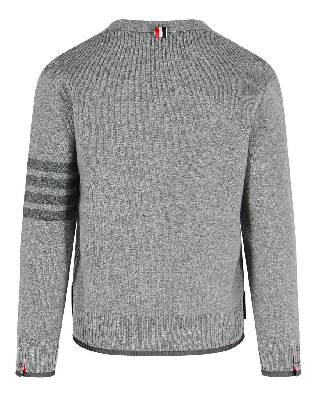 Thom Browne Milano 4-Bar' Virgin Wool Cardigan in Gray for