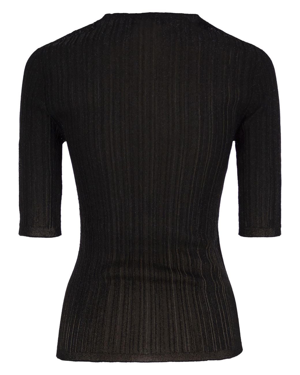 Fabiana Filippi Black Ribbed Lurex Viscose Sweater