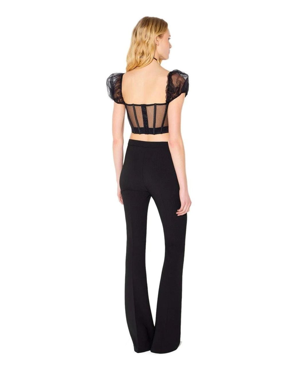 Elisabetta Franchi Black Flared Trousers