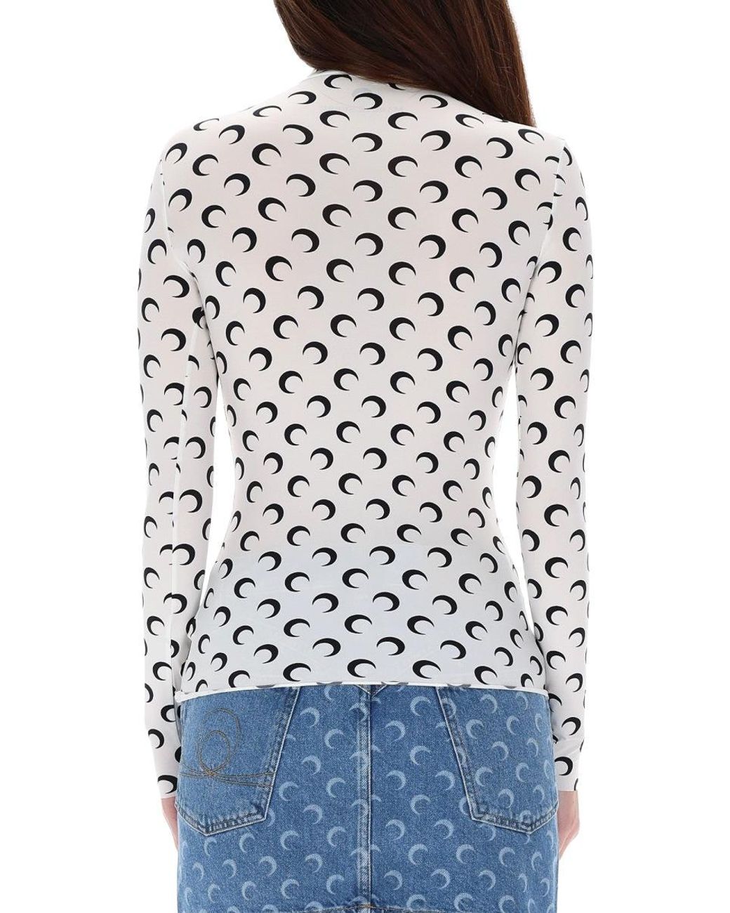MARINE SERRE White T-Shirt "Moon"
