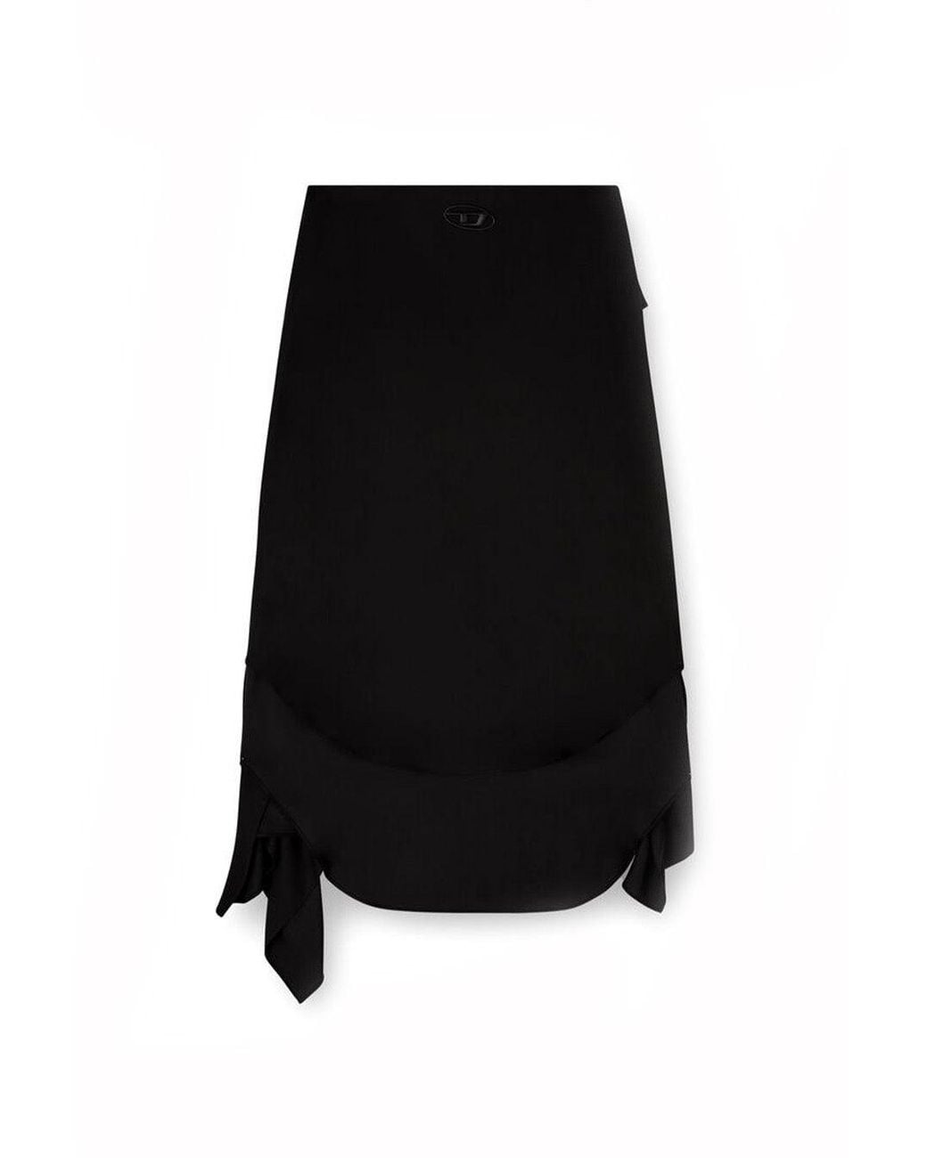 DIESEL Black Crepe Midi Skirt