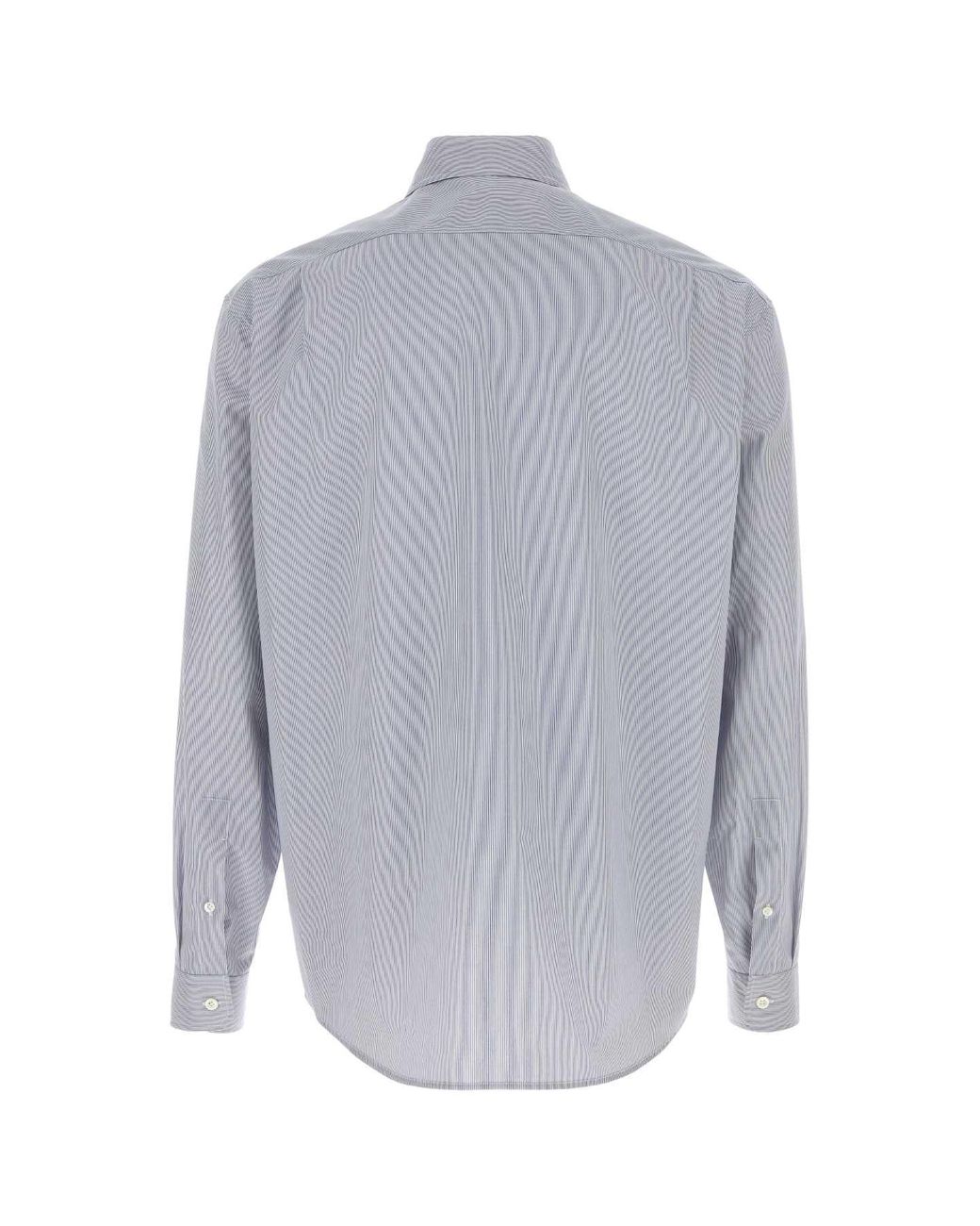 The Row Gray Embroidered Poplin Pompeo Shirt
