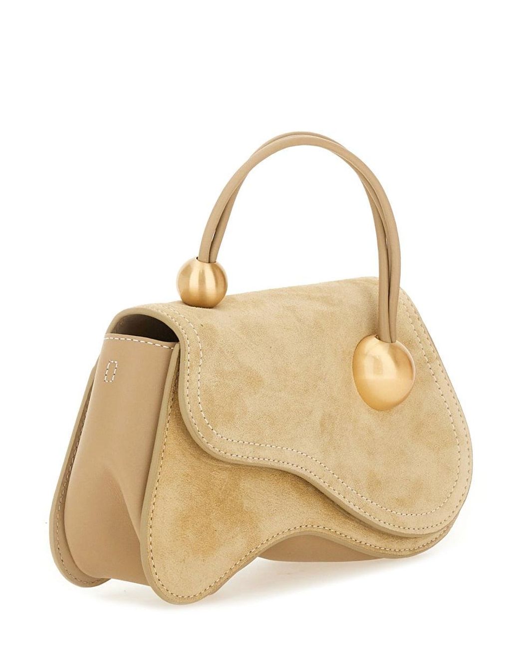 Cult Gaia Natural Mini Kazia Leather Shoulder Bag