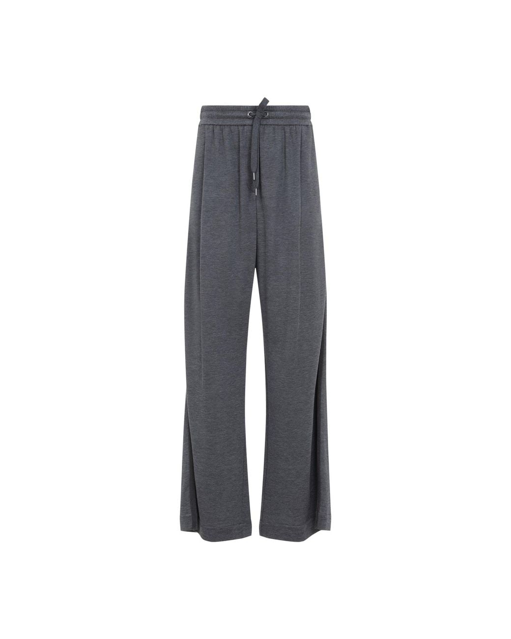 Brunello Cucinelli Gray Cotton-Silk Blend Pants