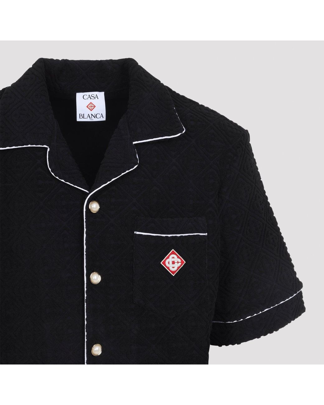 Casablanca Black Towelling Monogram Shirt for men