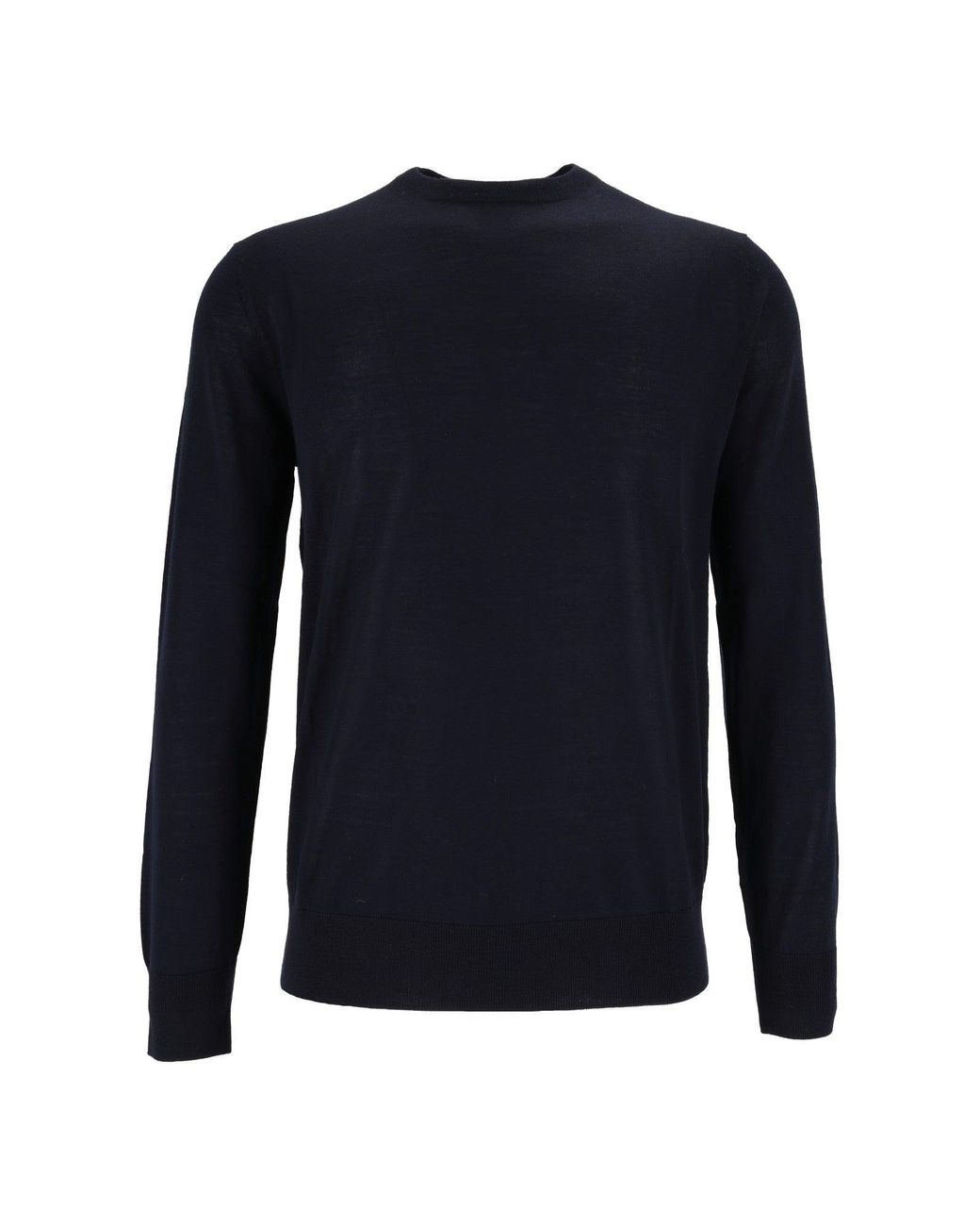 Ballantyne Blue Smooth Wool Round-Neck Sweater for men