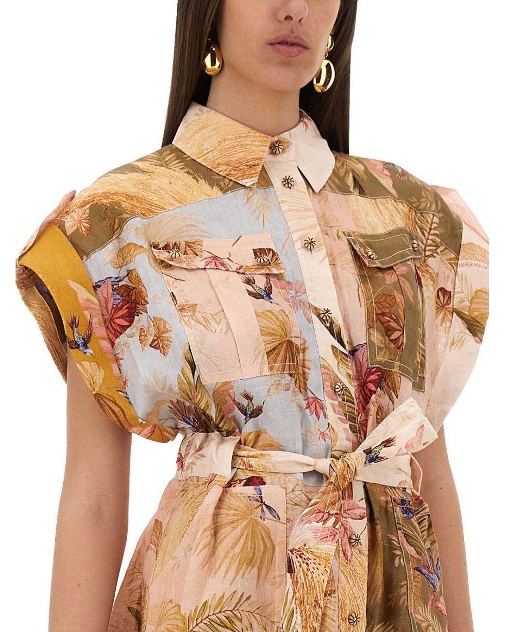 Zimmermann Natural Short Overalls With "Ascension" Lapels