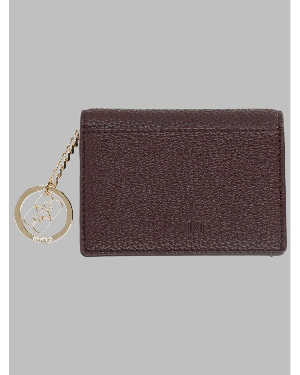 Ganni Brown Flap Card Holder