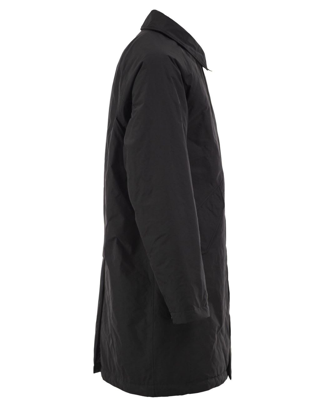 Stone Island Black Micro Reps Padded Coat With Compass Badge