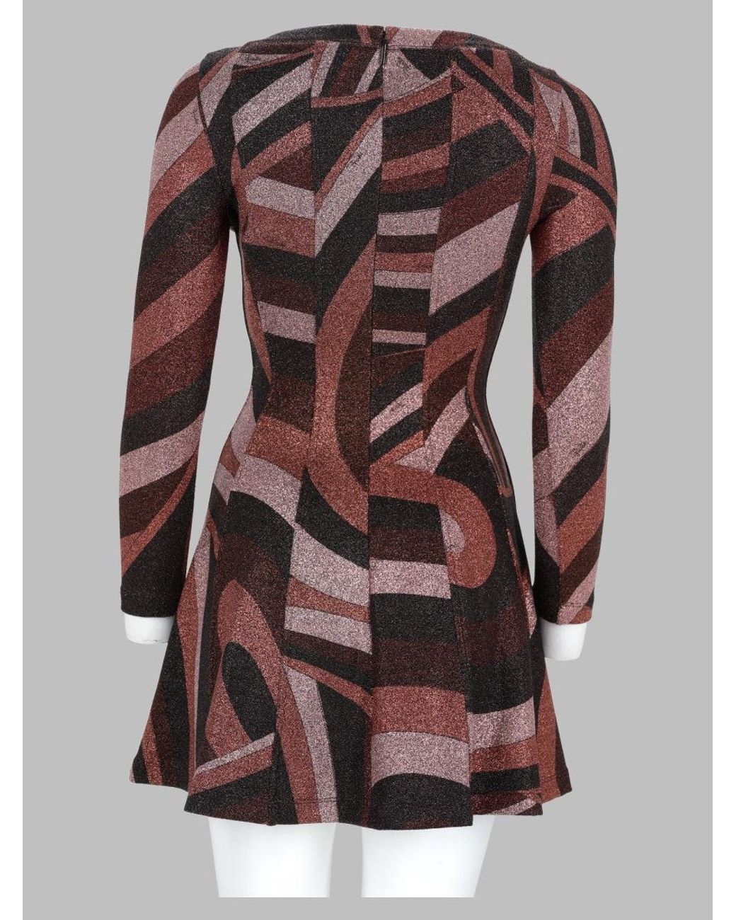 Emilio Pucci Brown Stretch Knit Dress With Italian Craftsmanship