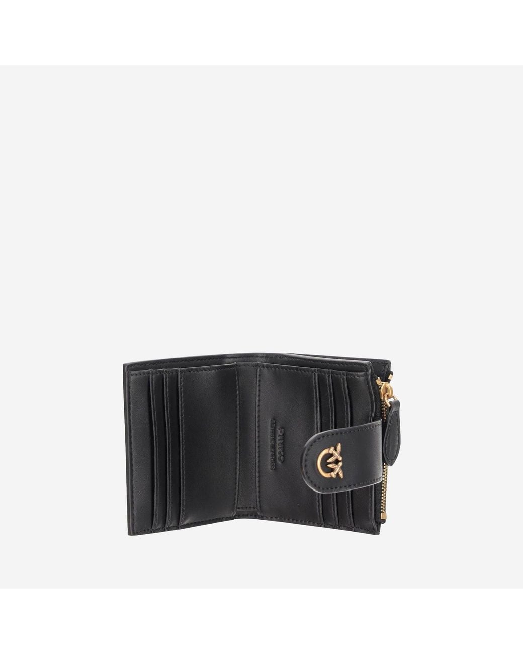 Pinko Black Leather Wallet With Logo