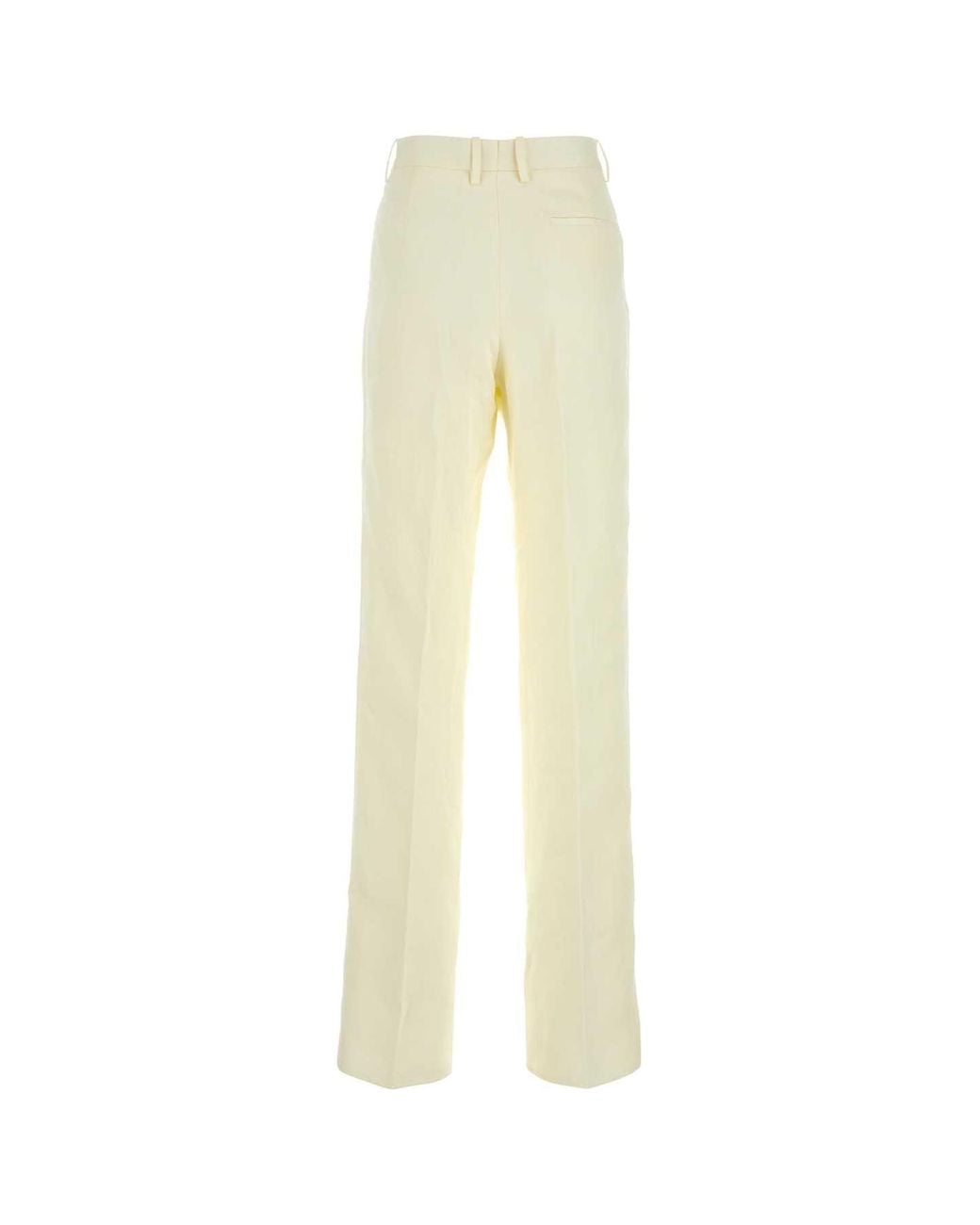 Bottega Veneta White Cream Linen Pant